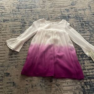 purple and white dress